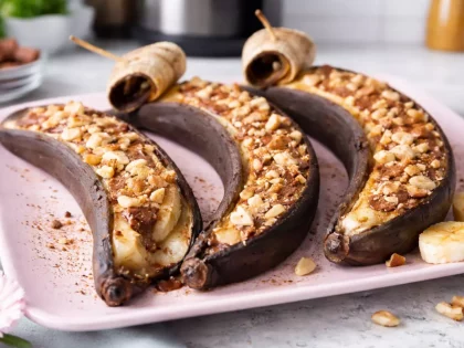 Banan z Air Fryer z czekoladą – szybki i prosty deser