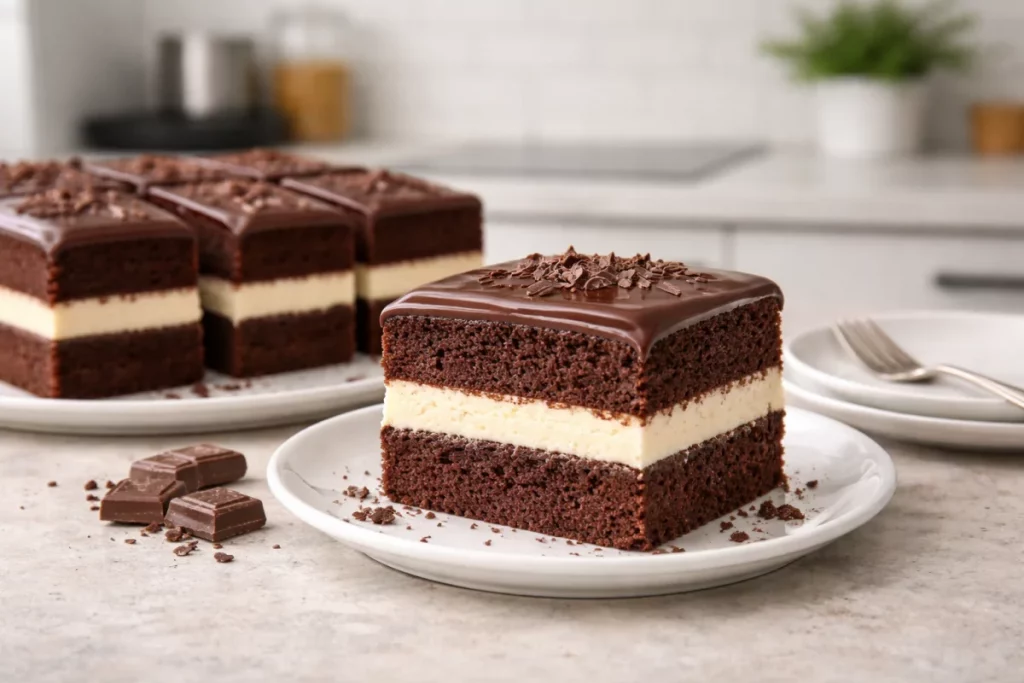 Ciasto czekoladowe z kremem i polewą – wilgotne i bardzo smaczne, idealne do kawy