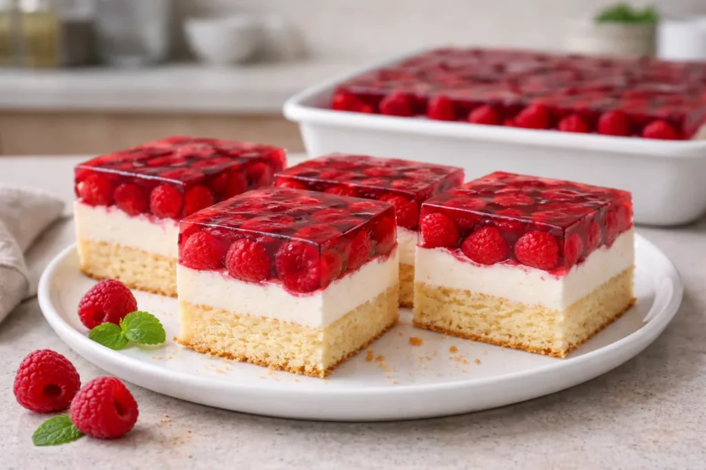 Ciasto z mascarpone i galaretką malinową – lekkie i efektowne, idealne na święta i imprezy