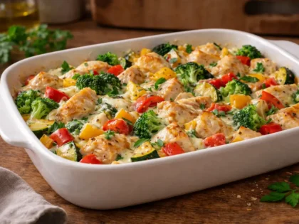 Dietetyczna zapiekanka z kurczakiem i warzywami – prosty przepis