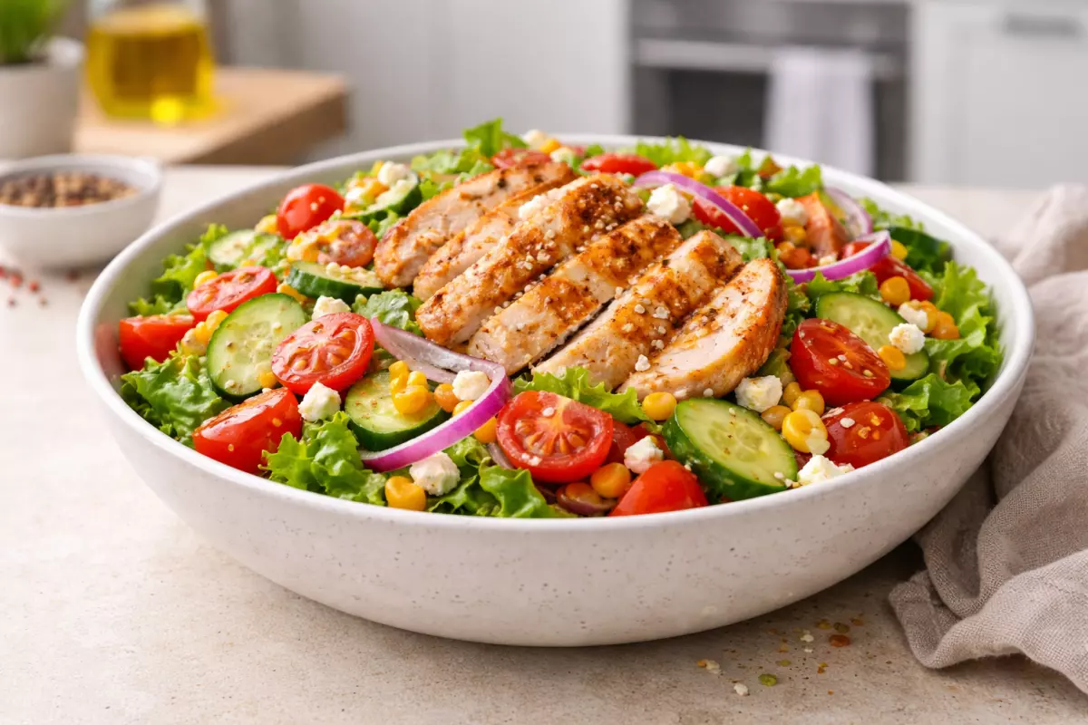 Sałatka z kurczakiem i warzywami – szybki przepis na obiad lub kolację