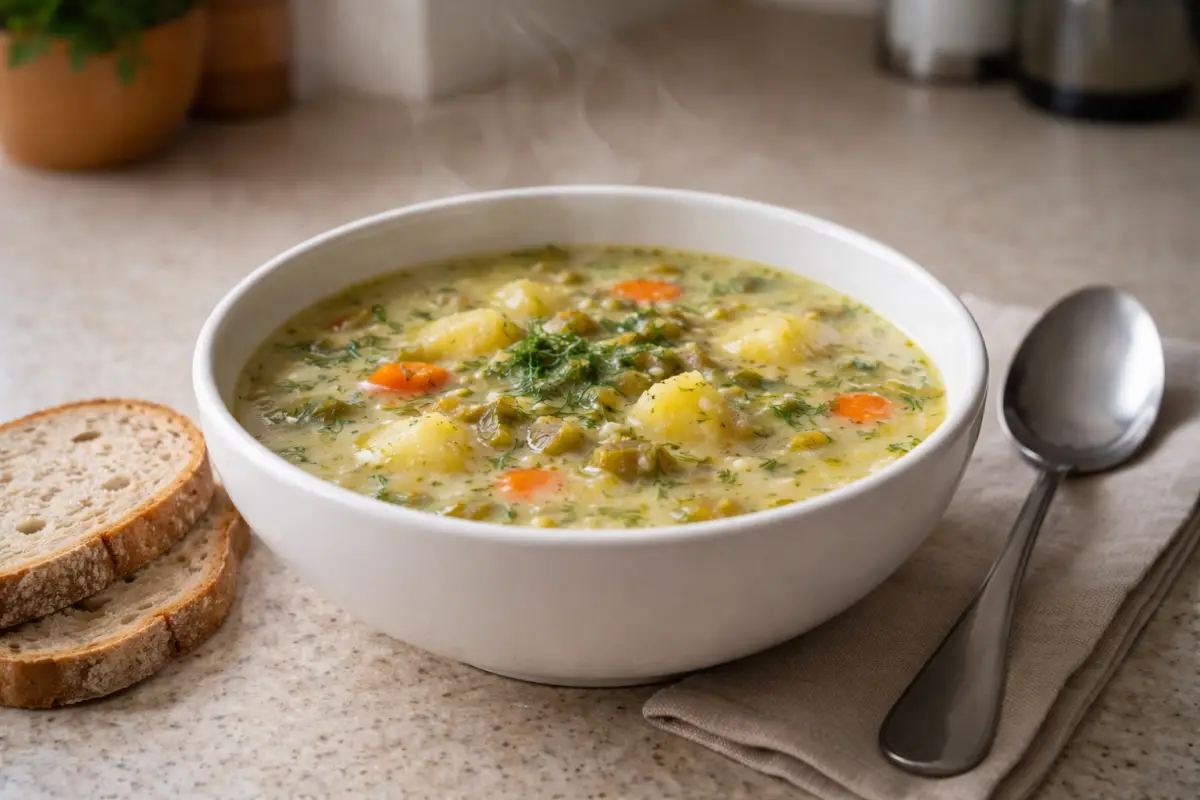 Zupa ogórkowa z warzywami – domowy przepis krok po kroku
