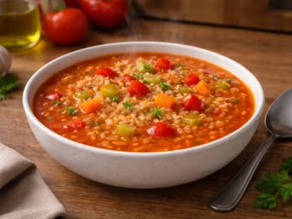 Zupa pomidorowa z ryżem i warzywami – szybki przepis na obiad