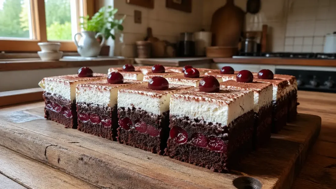 Ciasto kakaowe z wiśniami i kremem śmietankowym – wilgotne, efektowne i bardzo smaczne