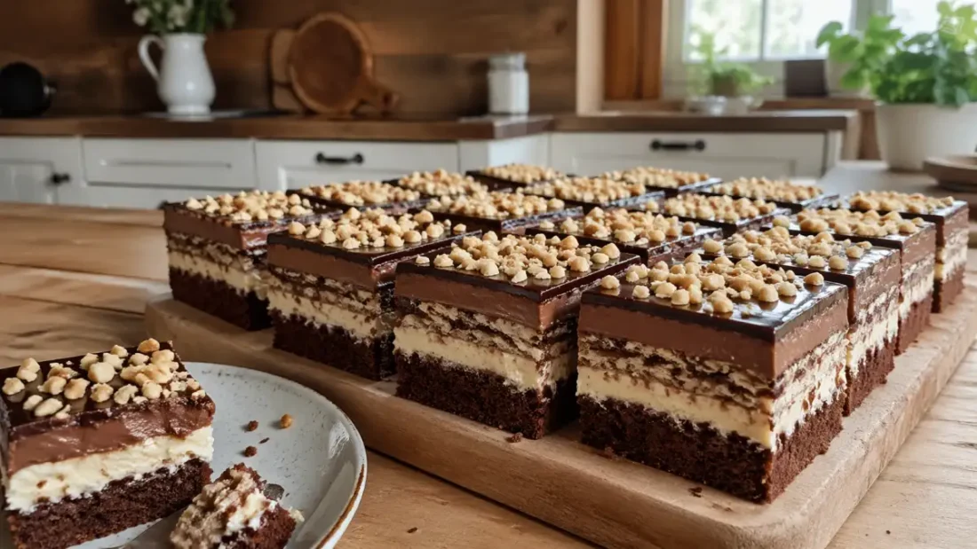 Ciasto Knoppers – efektowny przepis z kremem, wafelkami i czekoladą