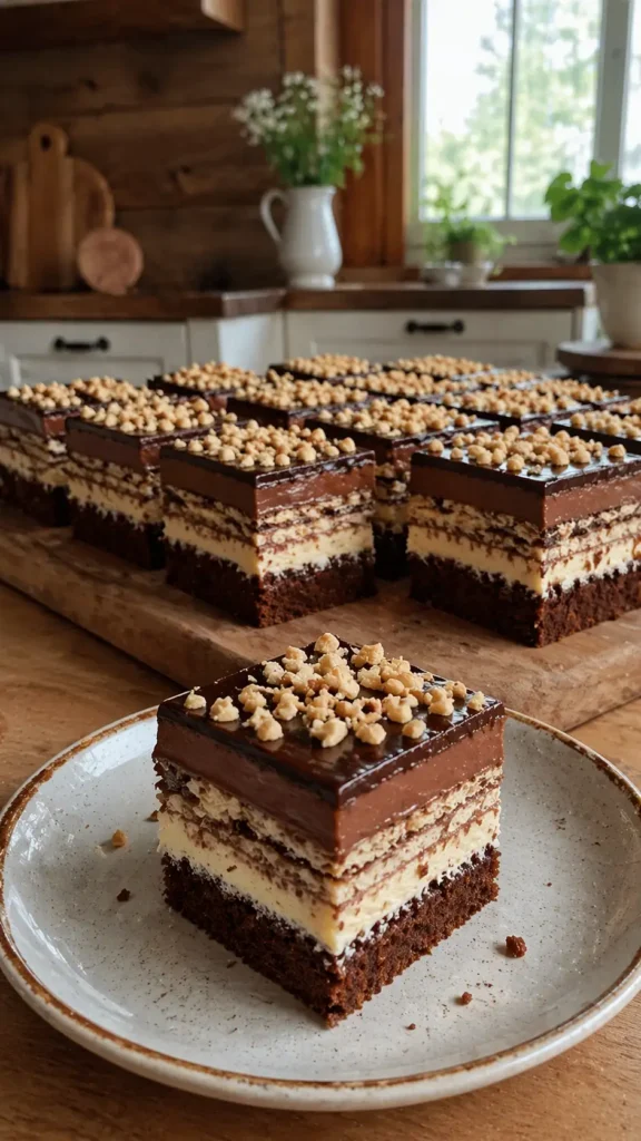 Ciasto Knoppers – efektowny przepis z kremem, wafelkami i czekoladą