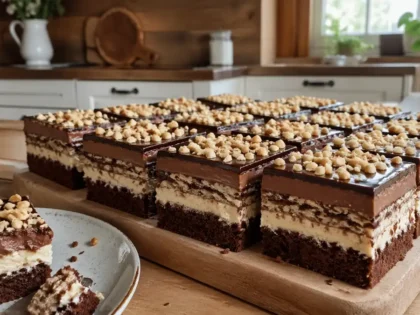 Ciasto Knoppers – efektowny przepis z kremem, wafelkami i czekoladą