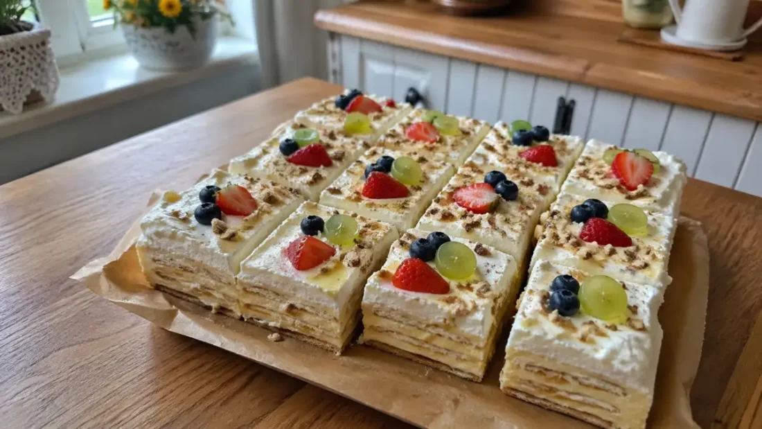 Ciasto Pychotka Bez Pieczenia – prosty przepis na kremowy deser z krakersami