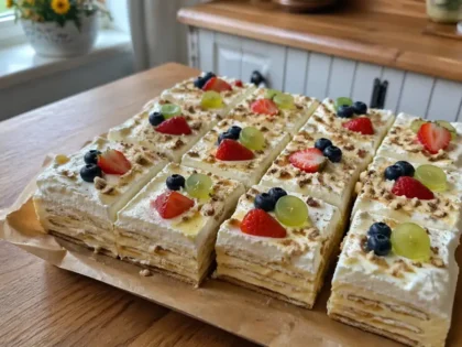 Ciasto Pychotka Bez Pieczenia – prosty przepis na kremowy deser z krakersami