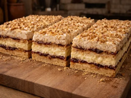 Ciasto pychotka – prosty przepis na pyszny deser z bezą, powidłami i kremem