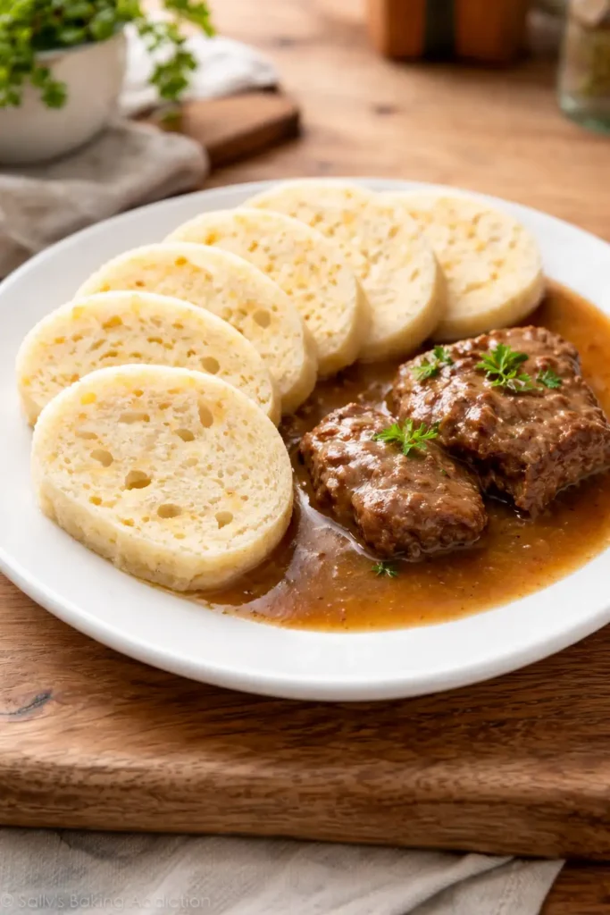 Czeskie knedliki (houskové knedlíky) – prosty przepis na miękkie i sprężyste dodatki do sosu