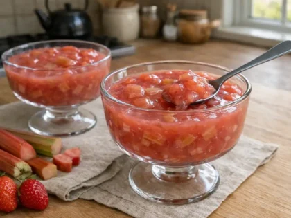 Domowy kisiel z rabarbaru – lekki, kwaśno-słodki deser