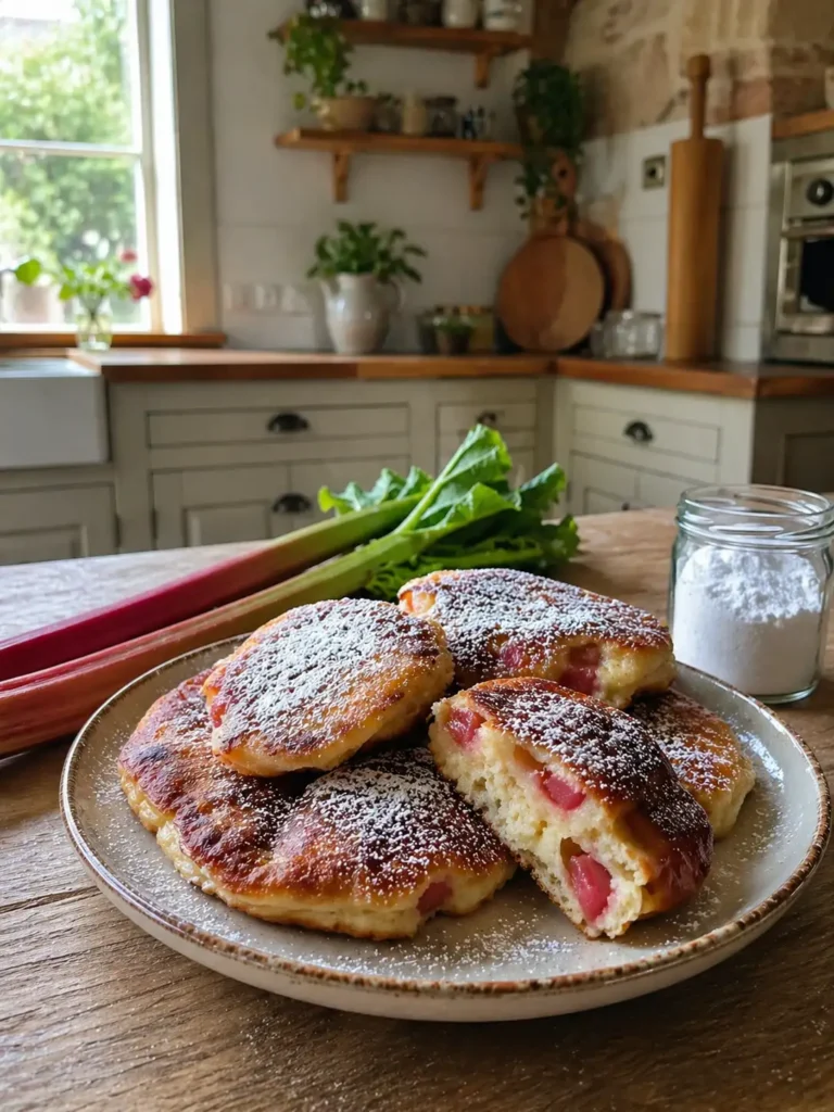 Drożdżowe racuchy z rabarbarem – puszysty przepis na domowy podwieczorek
