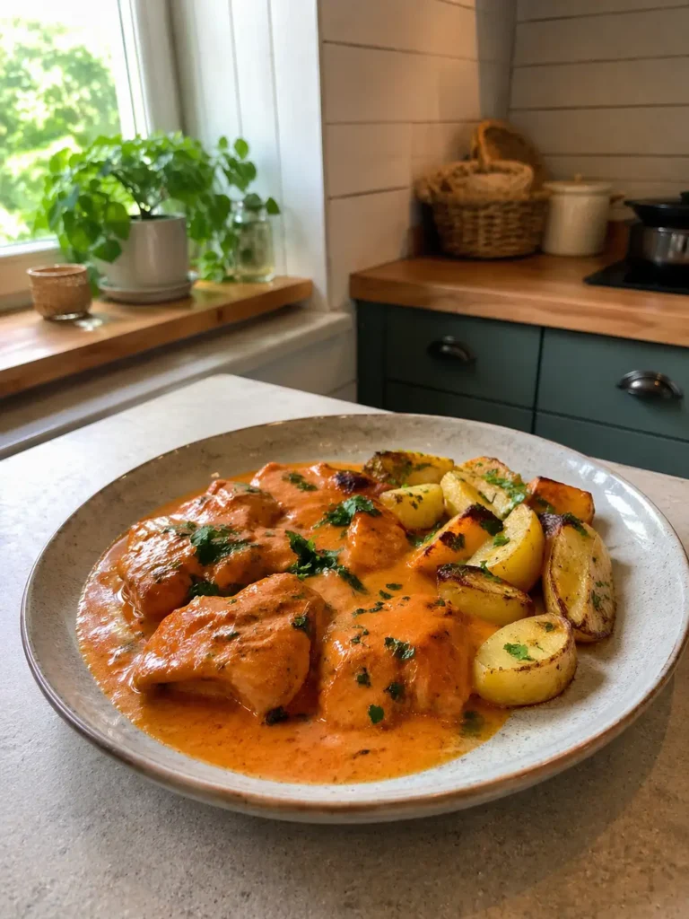 Kurczak w sosie z pieczonej papryki i mascarpone – prosty przepis na pełny obiad