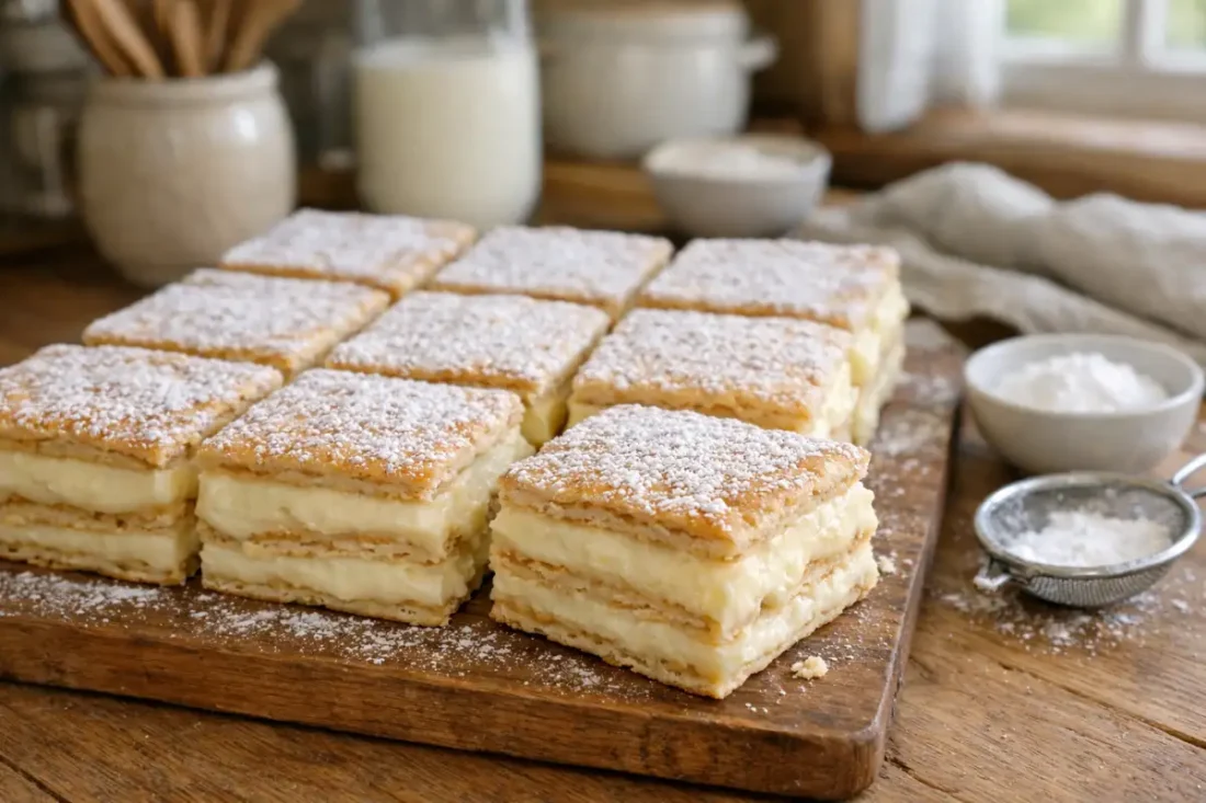 Napoleonka na krakersach bez pieczenia – prosty przepis na kremowe ciasto