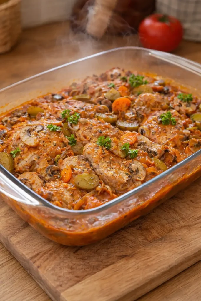 Schab po cygańsku – prosty przepis na soczyste mięso w aromatycznym sosie