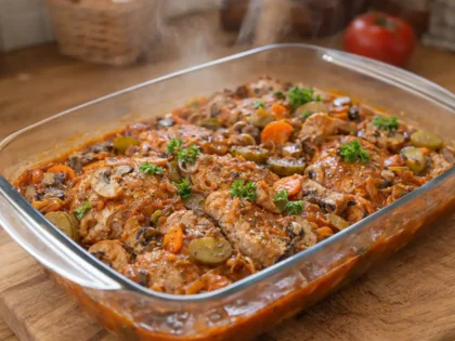 Schab po cygańsku – prosty przepis na soczyste mięso w aromatycznym sosie