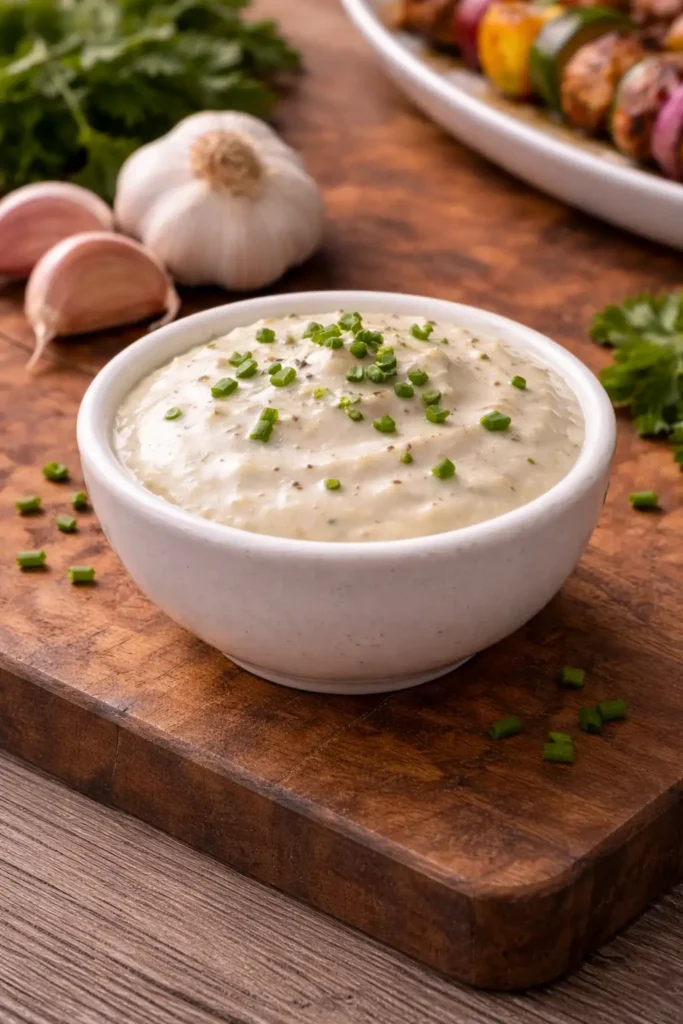 Sos czosnkowy do dań z grilla – prosty przepis, który pasuje do mięsa i warzyw
