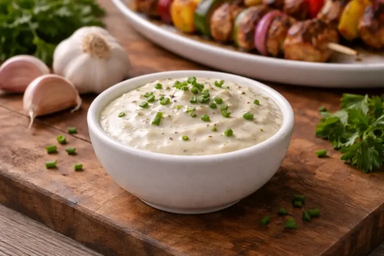 Sos czosnkowy do dań z grilla – prosty przepis, który pasuje do mięsa i warzyw