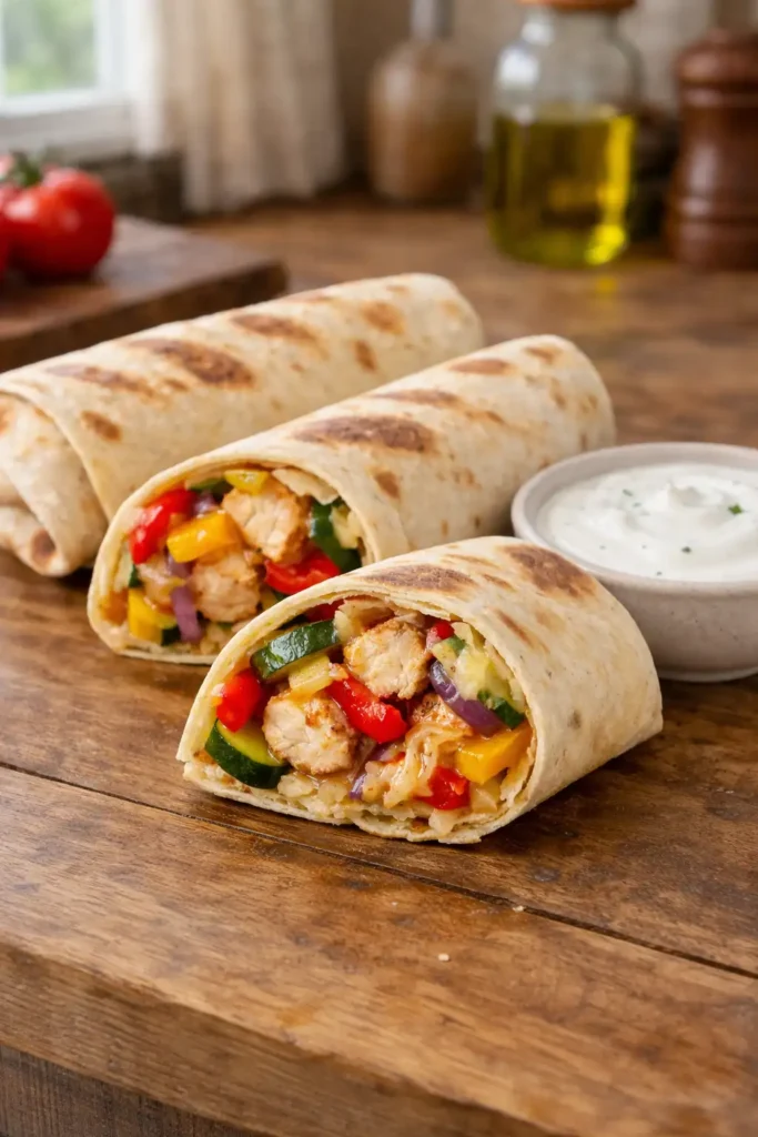 Tortille nadziewane warzywami i kurczakiem – prosty przepis na sycący obiad