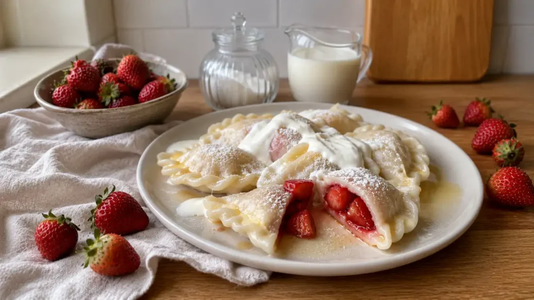Pierogi z truskawkami – prosty przepis na miękkie i soczyste pierogi