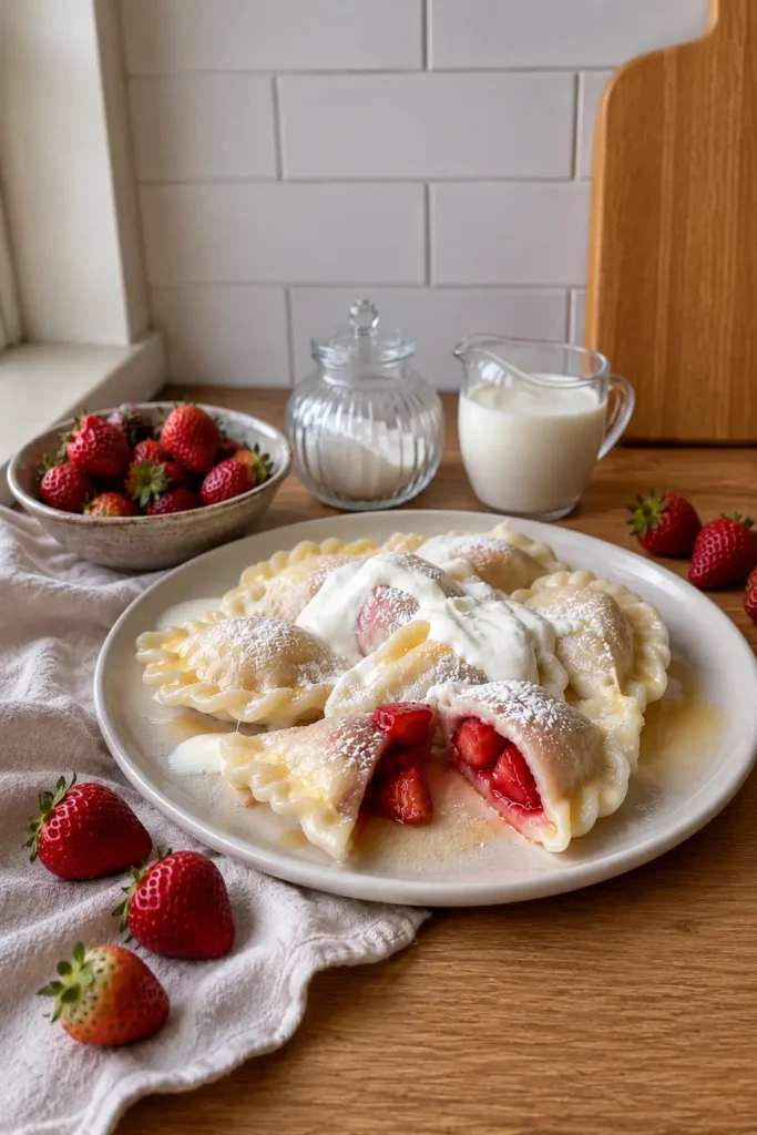 Pierogi z truskawkami – prosty przepis na miękkie i soczyste pierogi