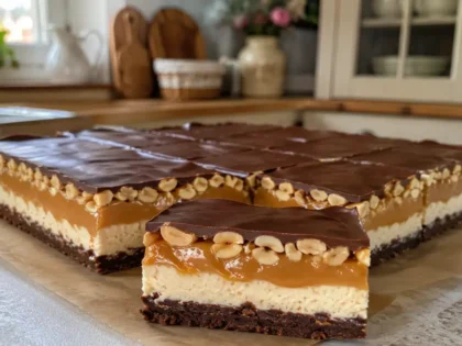Snickers bez pieczenia – prosty przepis na pyszne ciasto z karmelem i orzeszkami
