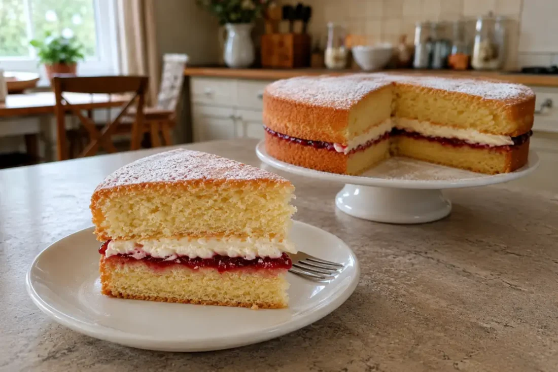 Victoria sponge cake – klasyczny przepis na puszyste ciasto z kremem i dżemem