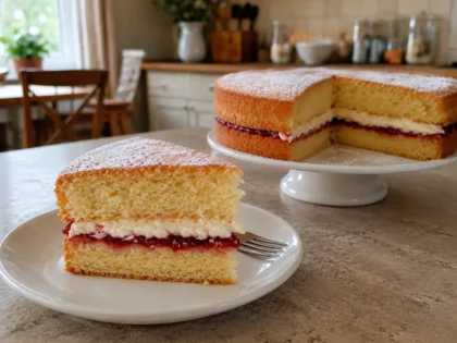 Victoria sponge cake – klasyczny przepis na puszyste ciasto z kremem i dżemem