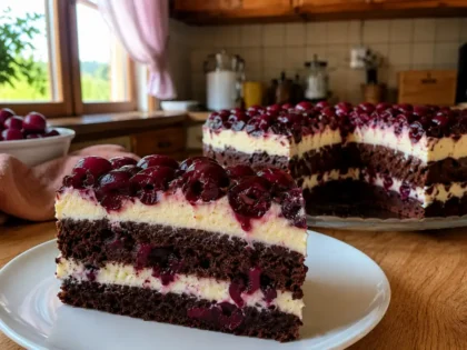 Ciasto z czereśniami i budyniem – prosty przepis na efektowny deser