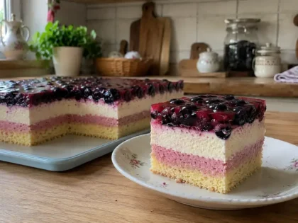 Lekkie ciasto z borówkami i serkami homogenizowanymi – prosty przepis