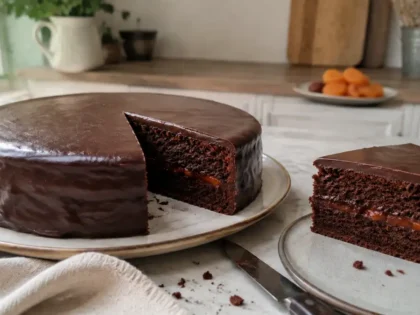 Tort Sachera (Sachertorte) – klasyczny przepis na wilgotny tort czekoladowy z morelami